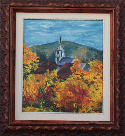 Pueblo en otoño Oil Canvas Landscaping