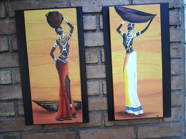 Cuadros decorativos. Africanas Acrylic Panel Figure Painting