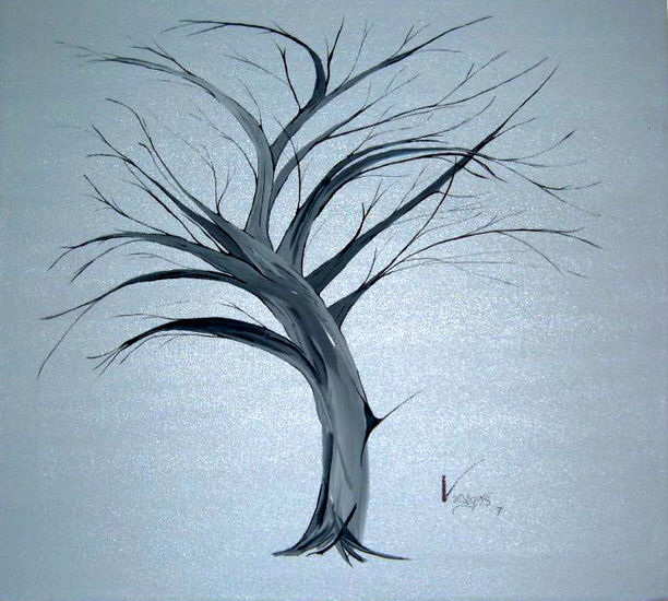 Arbol en Gris Acrylic Canvas Others