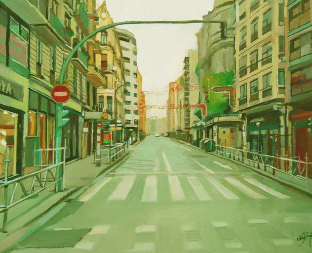 Calle San Vicente en tonos verdes