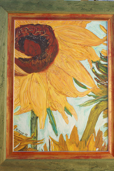 Réplica girasoles en jarrón - Van Gogh Óleo Otros Bodegones