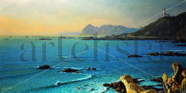 Faro de Cabo Silleiro Oil Canvas Marine Painting