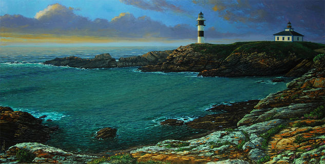 Faro de Illa Pancha Oil Canvas Marine Painting