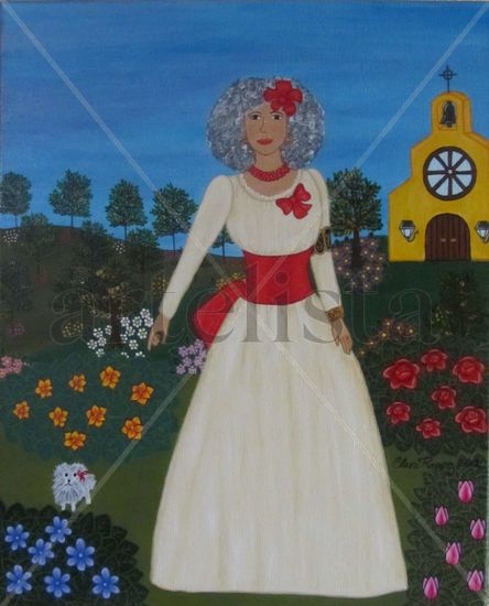 Cayetana en blanco Acrylic Canvas Figure Painting