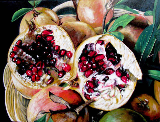 POMEGRANATES Acrílico Lienzo Bodegones