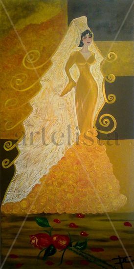 NOVIA FLAMENKA Acrylic Canvas Figure Painting