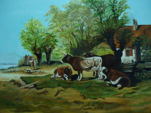 LA VAQUERIA DE PEPI Oil Canvas Landscaping