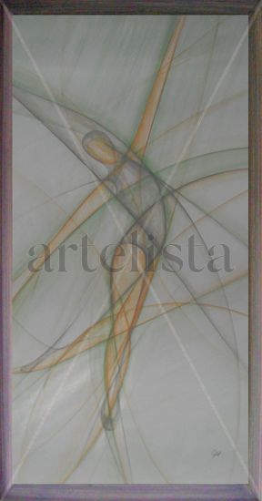 BAILARINA GRIS Acrylic Panel Figure Painting