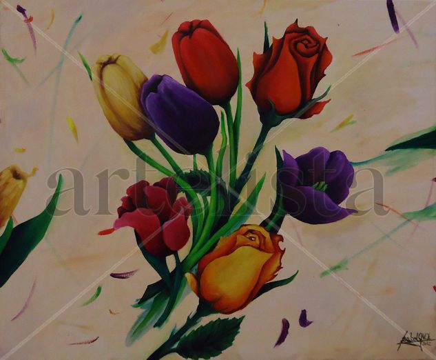 RAMO DE FLORES Oil Canvas Floral Painting