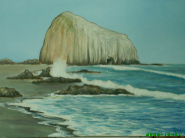 piedra de la iglesia. constitucion.- Acrylic Canvas Marine Painting