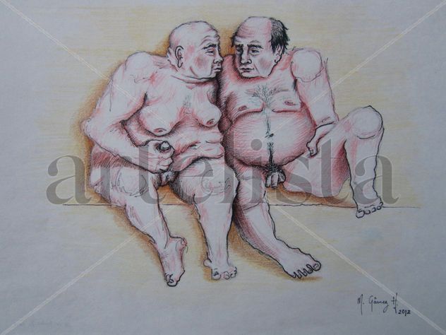 Él, él y el placer tras la puerta