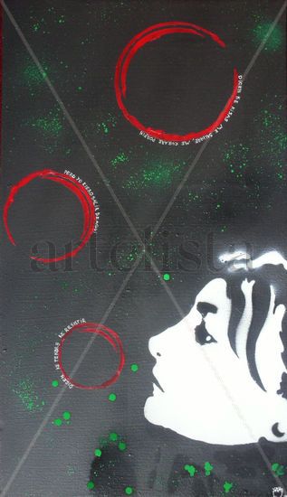 Mi mundo de burbujas Mixed media Canvas Figure Painting