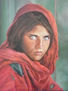 sharbat gula retrato con oleo