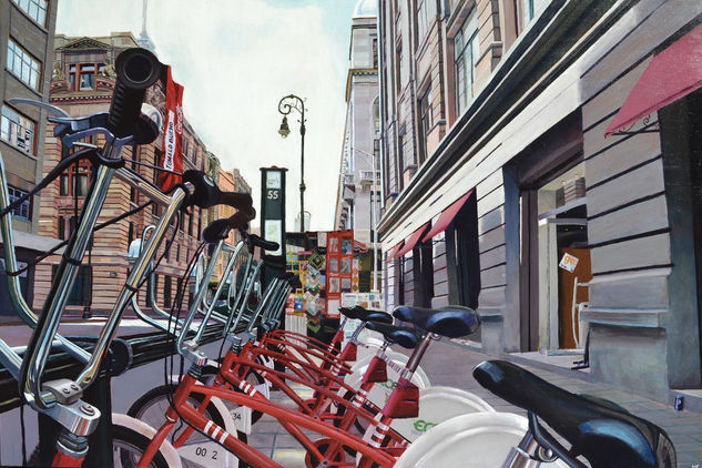 EcoBicis. Acrylic Canvas Landscaping