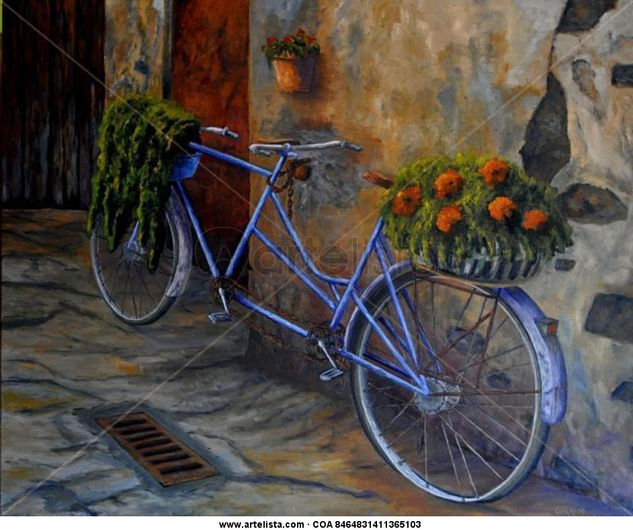 BICICLETA Oil Canvas Landscaping