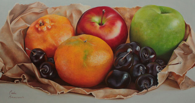 frutas y papel