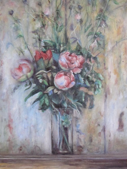 "PEONÍAS" Óleo Lienzo Floral