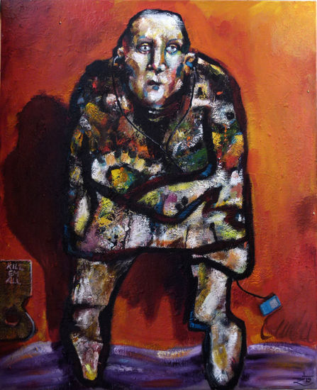 Sumido en mis tinieblas Oil Canvas Figure Painting