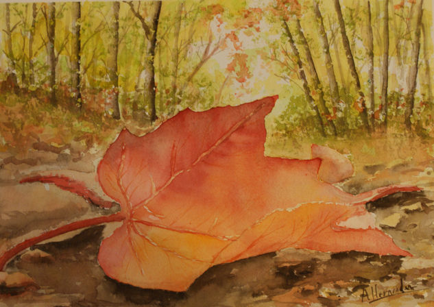 otoño Watercolour Paper Floral Painting