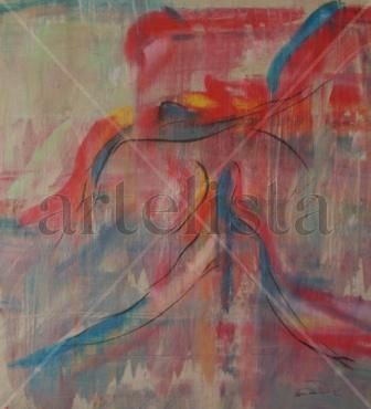 Bailando con la sombra roja Acrylic Canvas Others