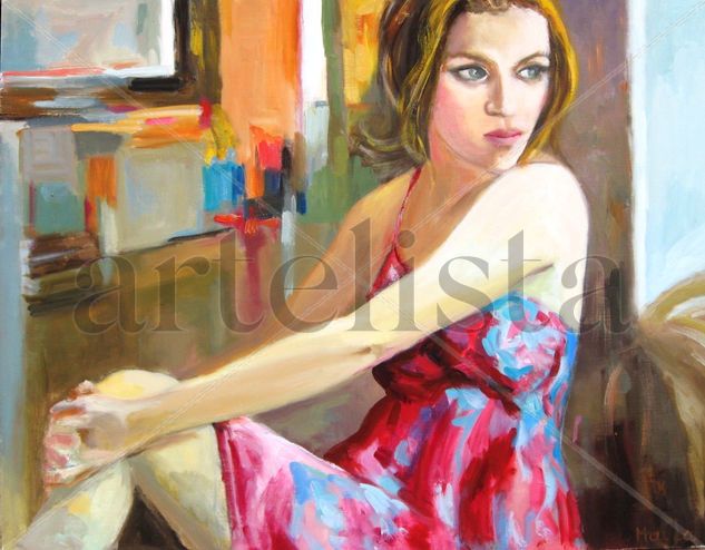 El vestido Oil Panel Figure Painting