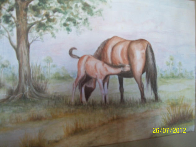 "AMAMANTANDO"ACUARELA