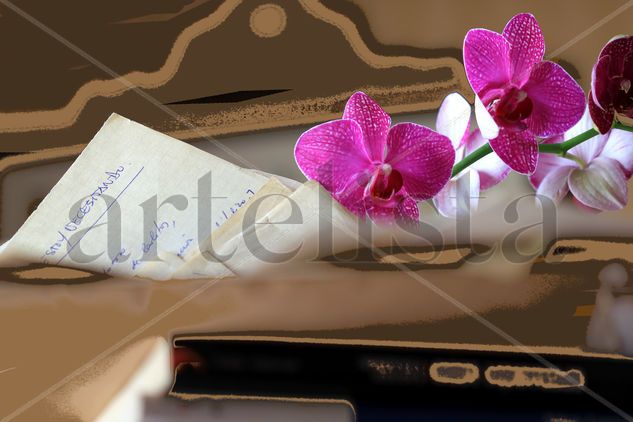 Orquidea y poema Still lifes Color (Digital)