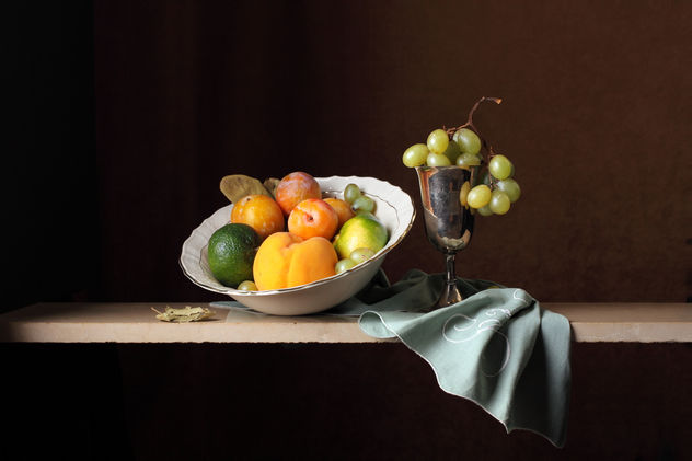 Bodegón de frutas de final del verano