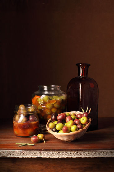 Bodegón de aceitunas Still lifes Alternative techniques