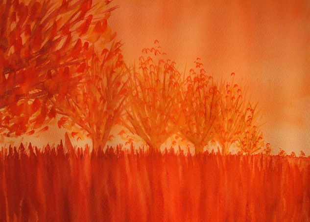 Amanecer Rojo Watercolour Paper Landscaping