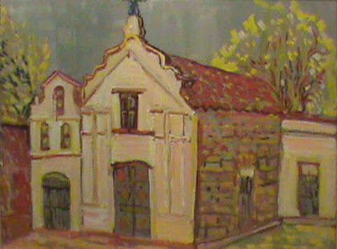 Capilla histórica del Pilar Oil Panel Landscaping