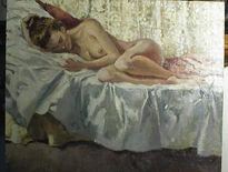 Desnudo en la cama