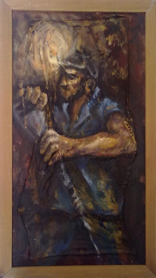 barrenero 2 Oil Panel Figure Painting