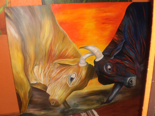 enfrentando la vida Oil Canvas Animals