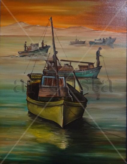 Faenando Oil Canvas Marine Painting