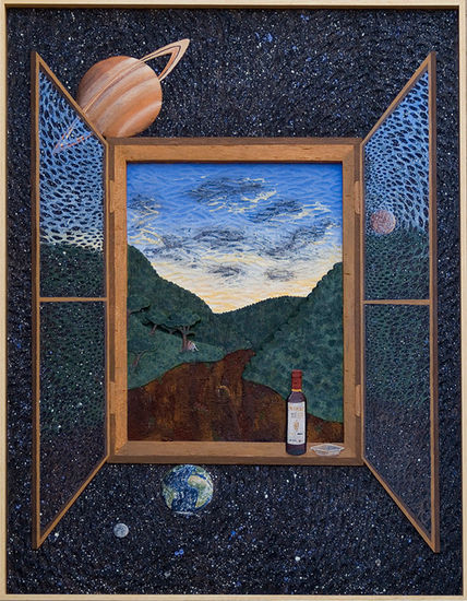 Ventana en el universo Media Mixta Tabla Paisaje