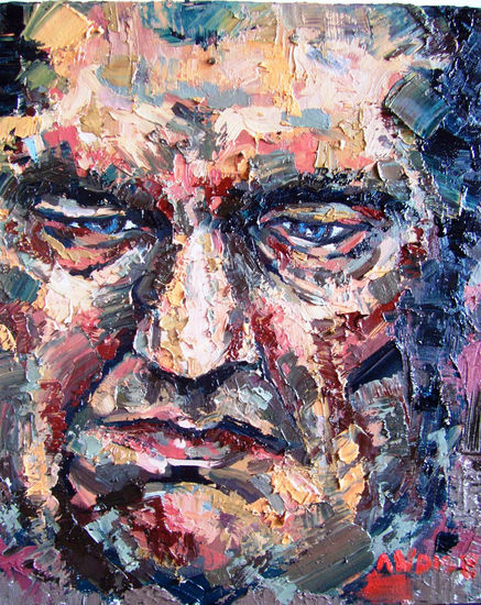 Preocupado por la mirada del otro Oil Canvas Portrait