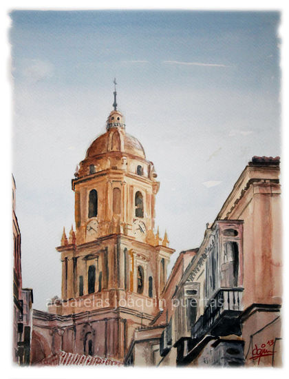 Torre Catedral. cister. Malaga Watercolour Paper Landscaping