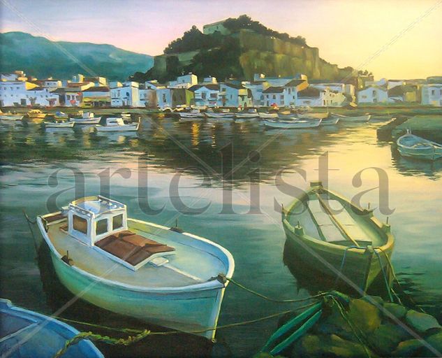 Barcas Oil Canvas Marine Painting