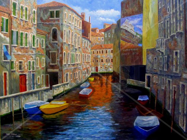 VENECIA Óleo Tabla Paisaje