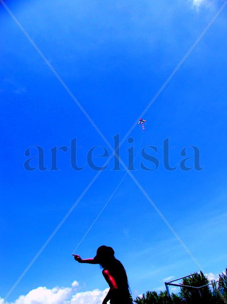 Elevando la cometa.