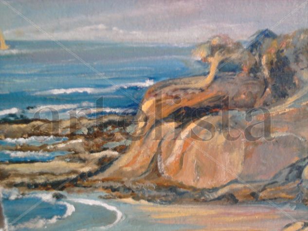 Playa con barranco Oil Others Marine Painting