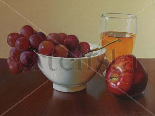 uvas y manzanas Oil Canvas Still Life Paintings