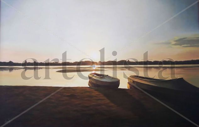 Atardecer en Volga Oil Canvas Landscaping