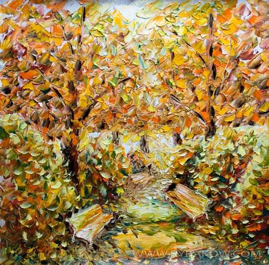 Autumn landscape. Autumn painting: Beginning of autumn - SOLD