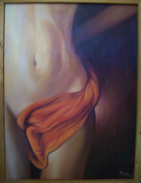 Mujer con trapo rojo