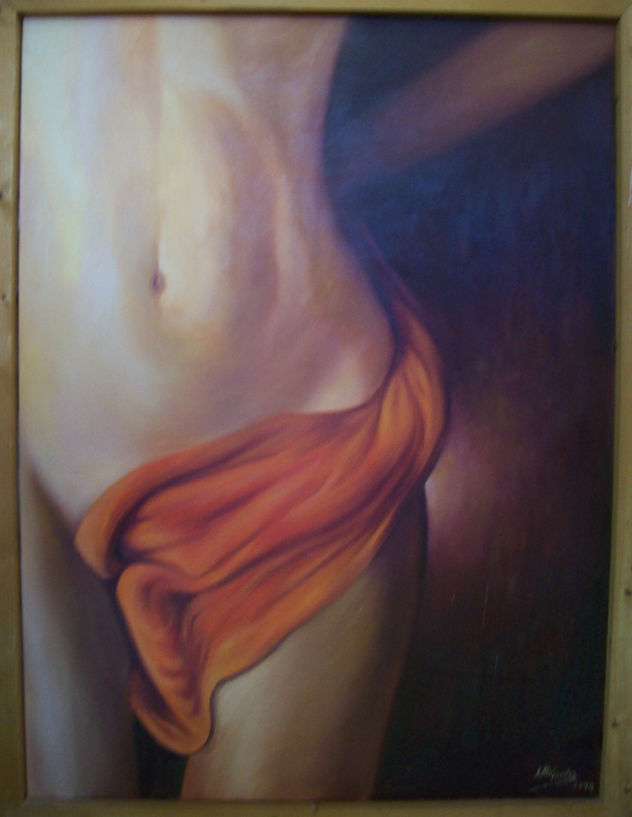 mujer con trapo rojo