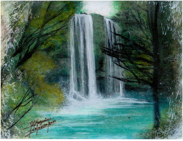 Cascada Misol-Há Detalle by JLGUZMAN.jpg Mixed media Card Landscaping