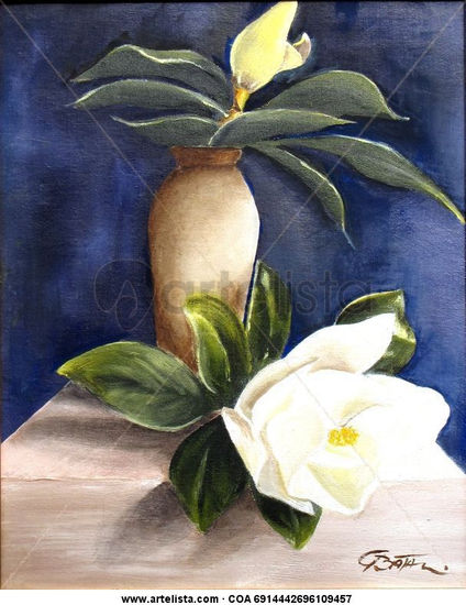 Magnolia Oil Canvas Floral Painting