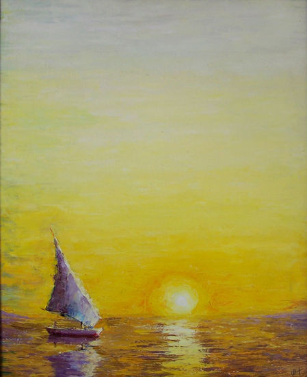 Mar en calma Oil Canvas Marine Painting